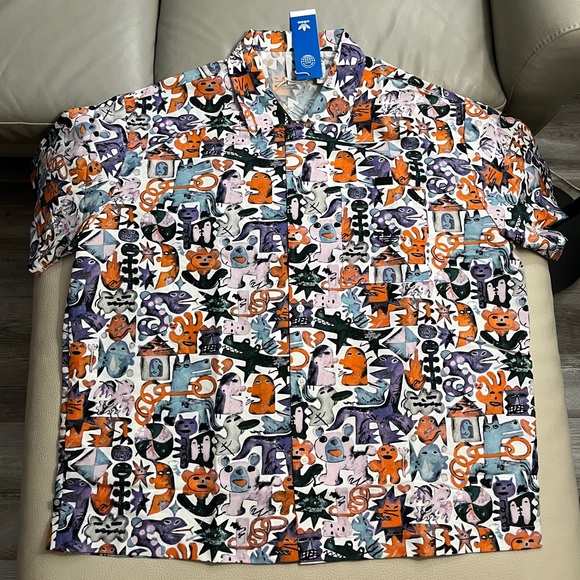 NWT - Adidas Originals Kentaro Okawara Men’s Short Sleeve Sports Shirt - Size L - Picture 6 of 11